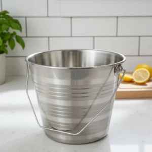 Multipurpose Stainless Steel Leak Proof Heavy Duty Silver Bucket with Handle 15 L Steel Bucket (Steel)